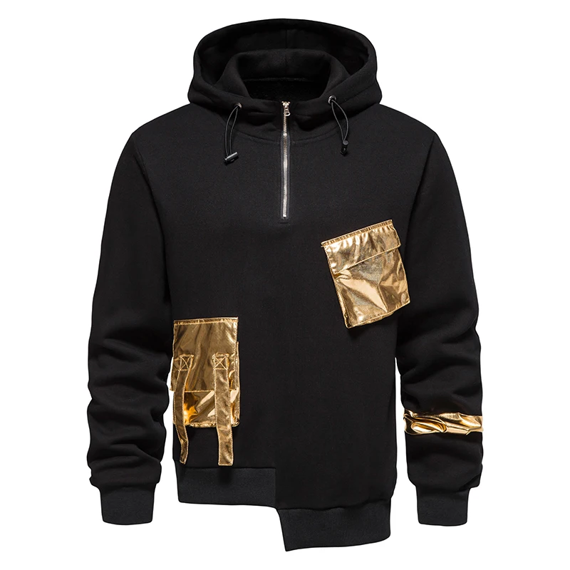 

2022 Fashion Bright Pocket Desginer Hoodies Streetwear Men Long Sleeve Zipper Pullover Hoodie For Men Y2k