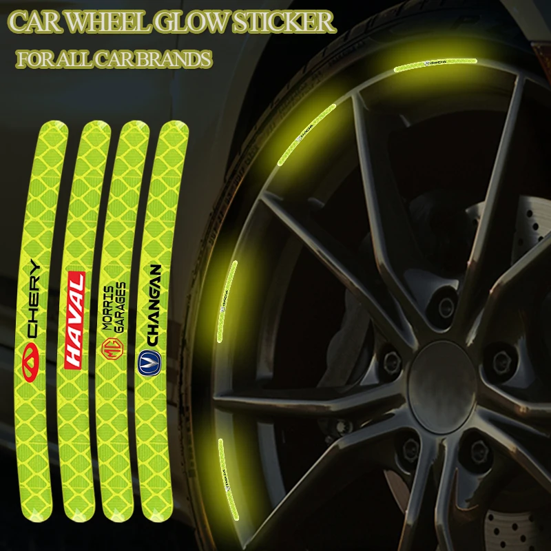 

5Pcs Car Wheels Reflective Luminous Badge Stickers for Jeep Wrangler Car Styling Badge Decorat Car Accessories Goods Car Decals