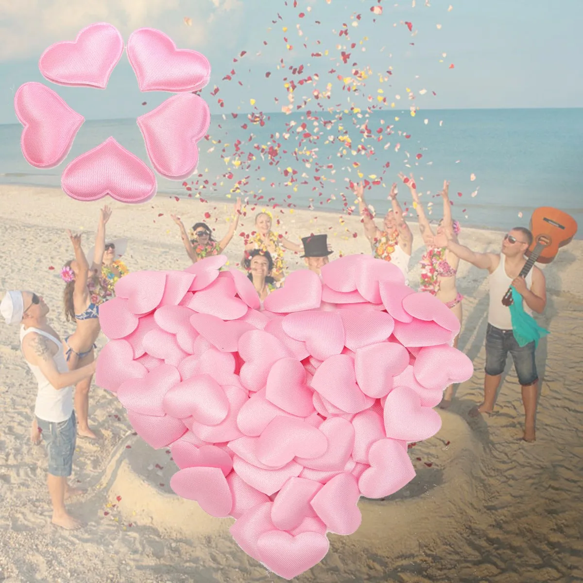 

100 шт., декоративные лепестки-губки в форме сердца