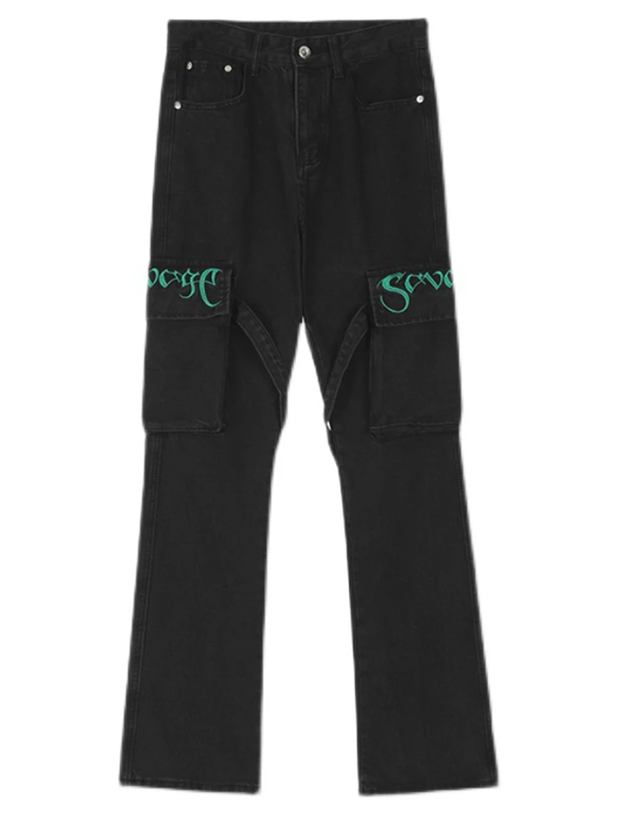 Four Seasons American High Street Vibe Style American Embroidered Denim Pants Hip-hop Trend Men's Street Clothing Ins Hot Sale