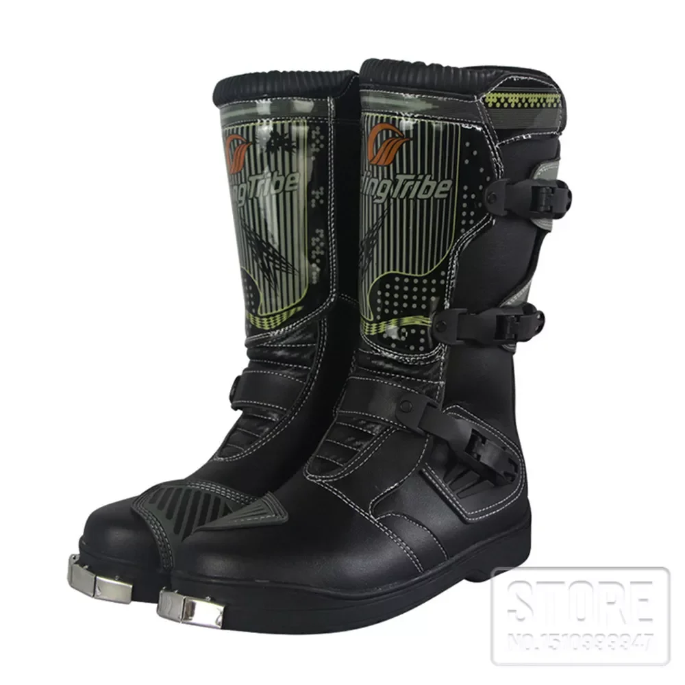 

riding BOOTS Waterproof PU Leather Shoes Motorcycle Rain BOTAS Professional Boot Racing Bottes Motocross Boots