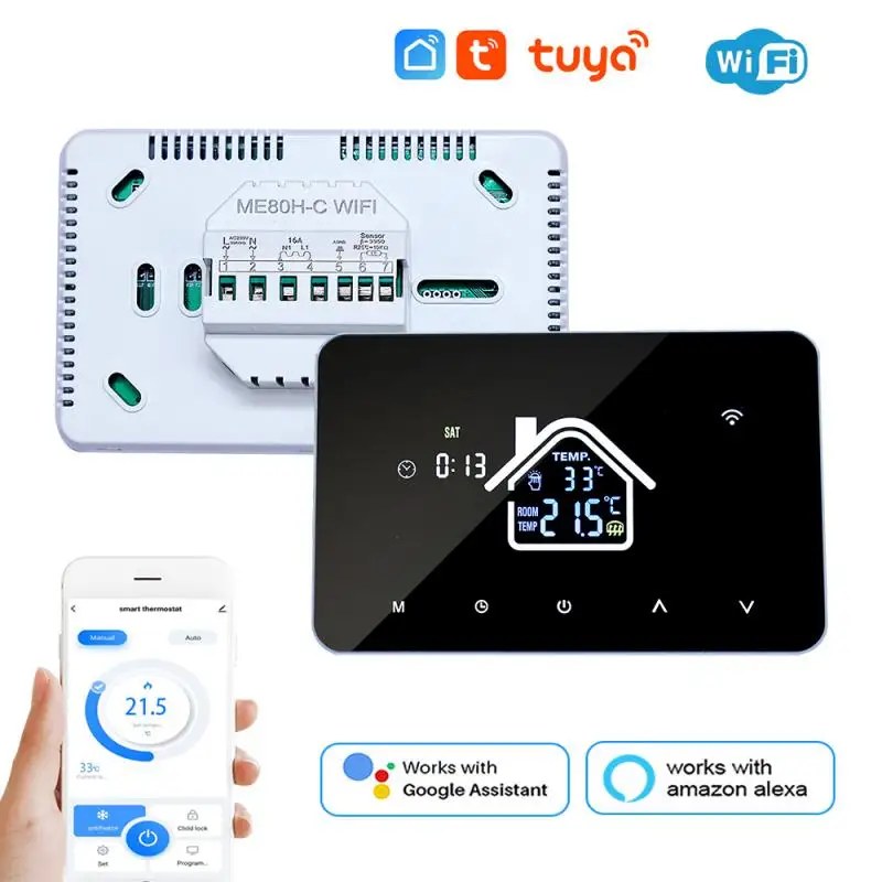 

Tuya WiFi Smart home Thermostat, Electric Floor Heating Water/Gas Boiler Temperature Controller Smart life Google Home, Alexa
