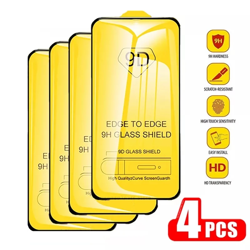 

4PCS 9D Protective Glass For Oppo Realme 8 X2 Pro 8i Narzo 50i 50A 50 30 20 Pro 30A 20A 50A 10A GT Neo2T Neo2 C3 C25S C21 Film