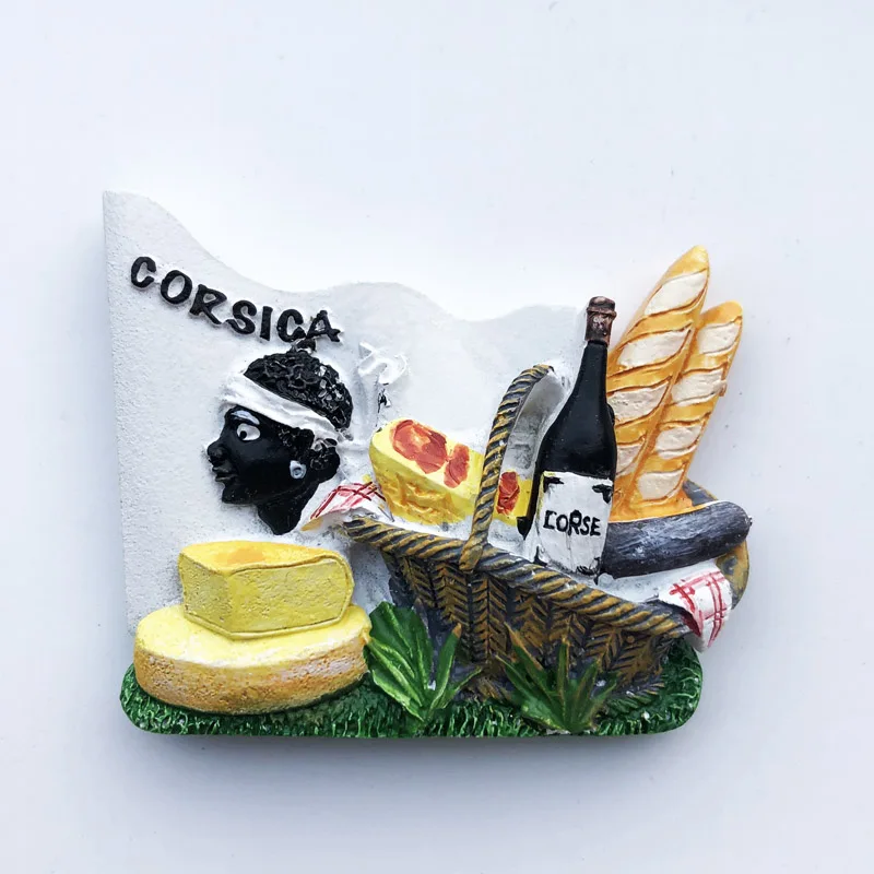 Ручная роспись Франция Корсика 3D холодильник сувениры-магниты холодильника
