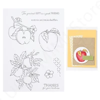 apple metal cutting dies and clear stamps for album paper diy card decoration embossing seal craft scrapbooking stencil new 2022
