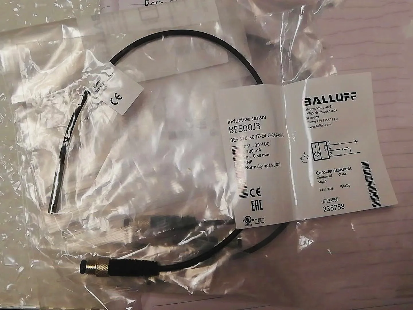 

Датчик BES00J3 BES 516-3007-E4-C-S49-00,3