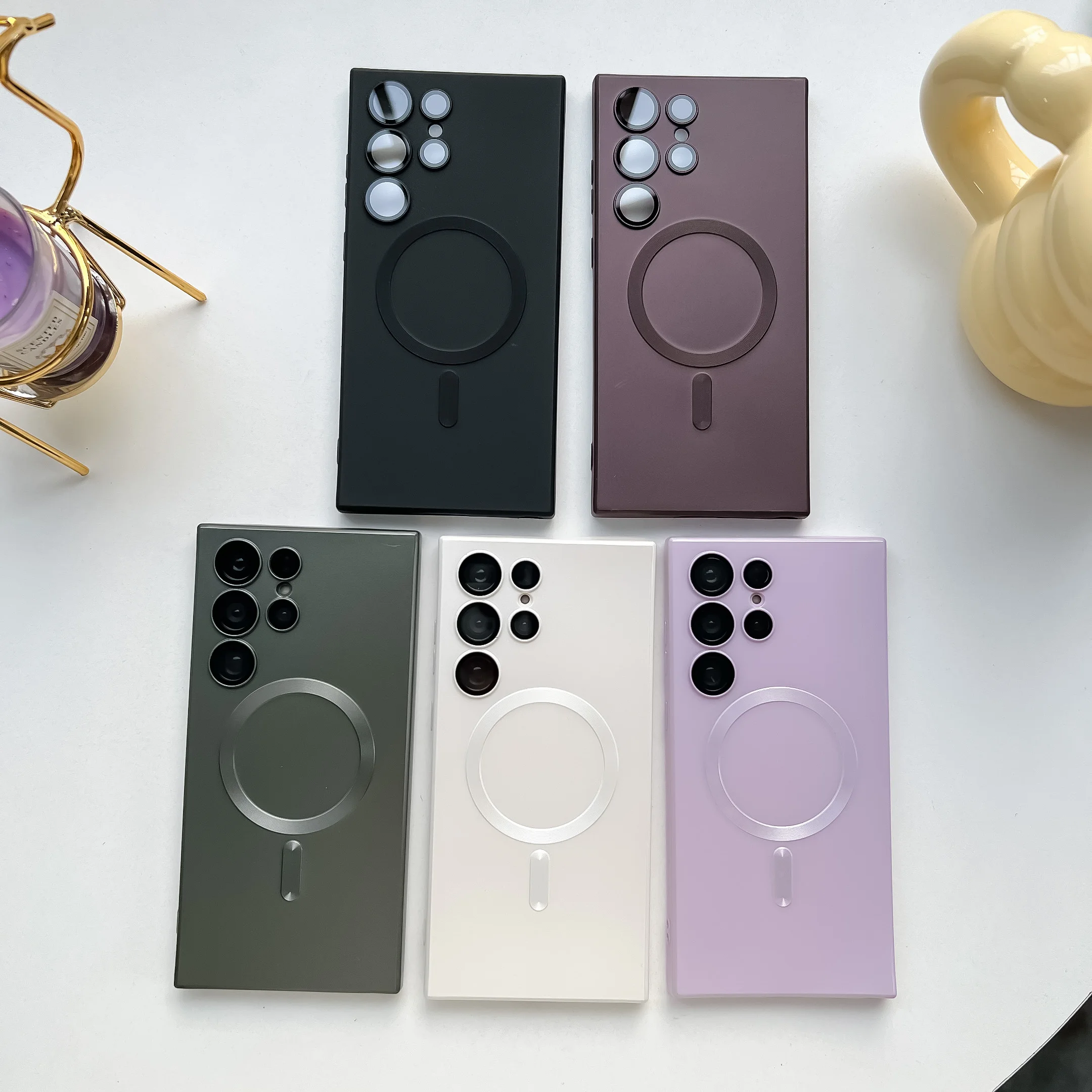 

Matte Original Color Liquid Silicone For Magsafe Magnetic Wireless Charging Case For Samsung S23 Ultra Plus S22 S21 Soft Cover