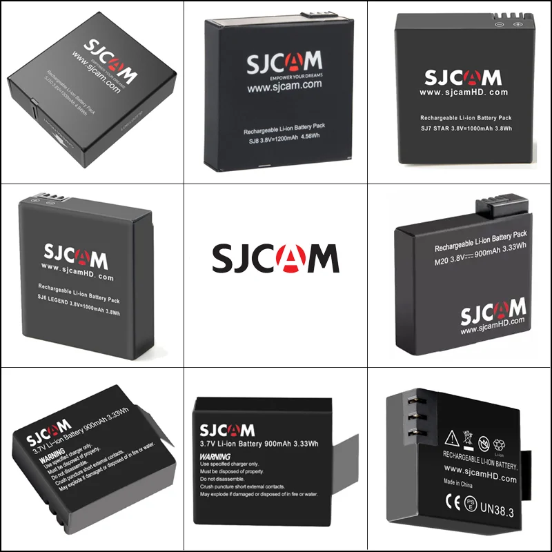 Аккумулятор SJCAM, аккумуляторная батарея, для SJCAM SJ10Pro SJ10X SJ9 SJ8PLUS SJ8PRO SJ8AIR SJ6 SJ7 M20 SJ4000WIFI SJ4000AIR SJ5000X, Аксессуары для экшн-камер
