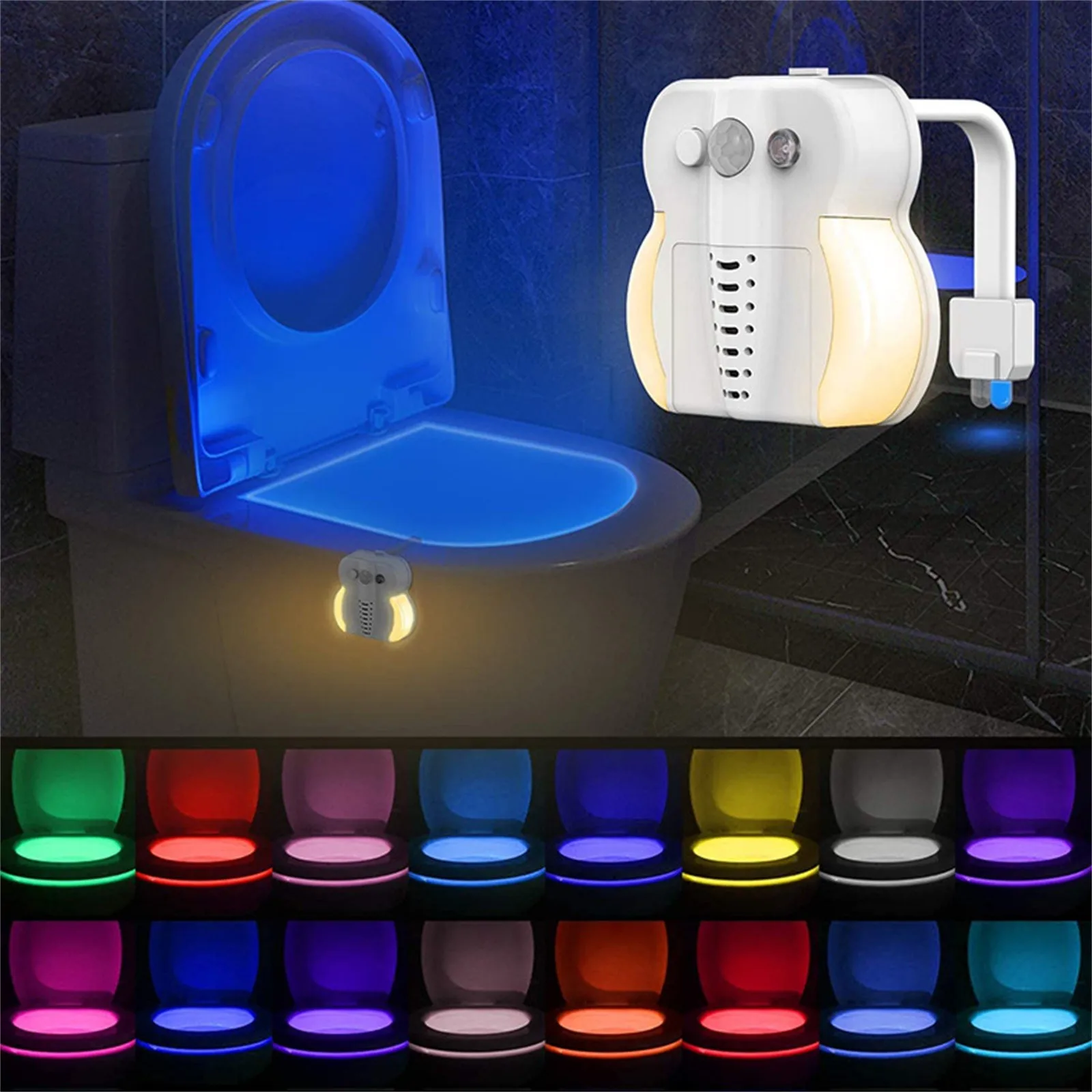 

16Colors Toilet Night Light LED Washroom Night Lamp WC Toilet Bowl Lighting For Bathroom Creative Washroom Luminaria Backlight