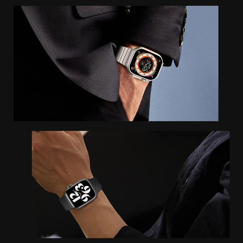 Metal Link Bracelet Strap For Apple watch 44mm 45mm 41mm 49mm 40mm 42mm 38mm Detachable strap For iWatch Series Ultra 8 7 654 SE