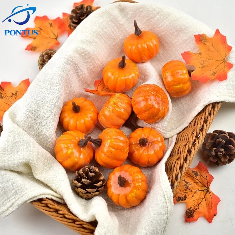 

Искусственные мини-тыквы 12 шт., украшения для Хэллоуина, искусственное украшение для поделок овощей, украшение для вечевечерние НКИ или дом...