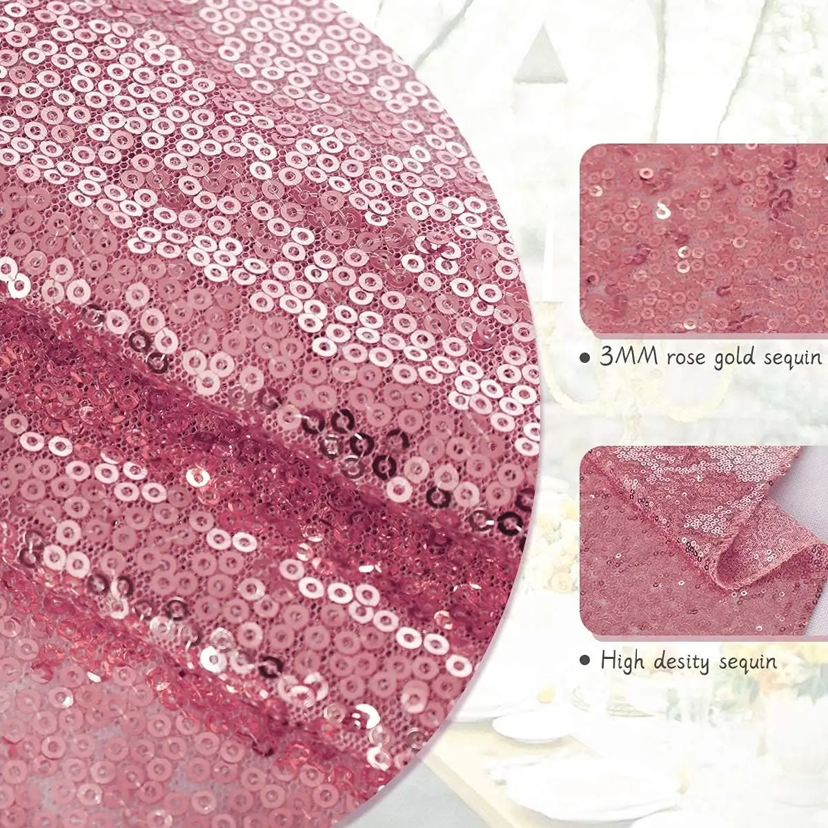 Блестящая настольная подставка с блестками розовая декоративная для свадебного