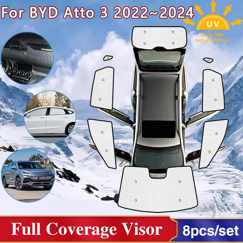 

Car Window Full Cover Sunshades For BYD Atto 3 2023 Accessories Yuan Plus 2021 2022 Auto Windshield Shaby Visor Car Accessories