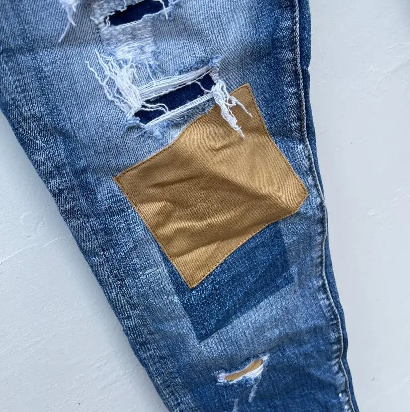 Explosive denim trousers Dsquared2 authentic high street ripped jeans slim fit motorcycle jeans DSQ093