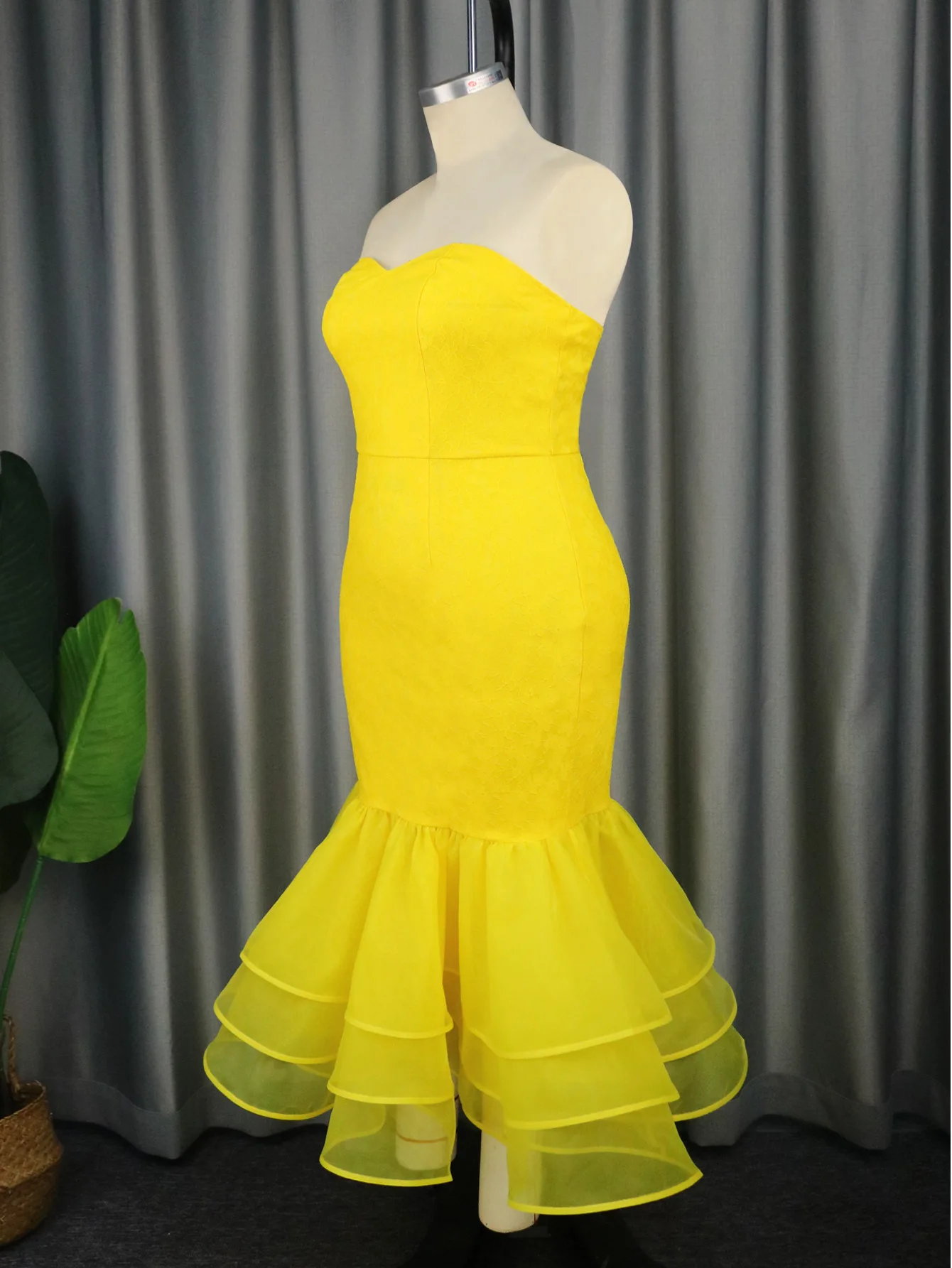 Plus Size Cocktail Dresses For Women Fishtail Mesh Elegant Prom 2023 Summer Evening 4xl Robe Female Luxury Designer Clothing