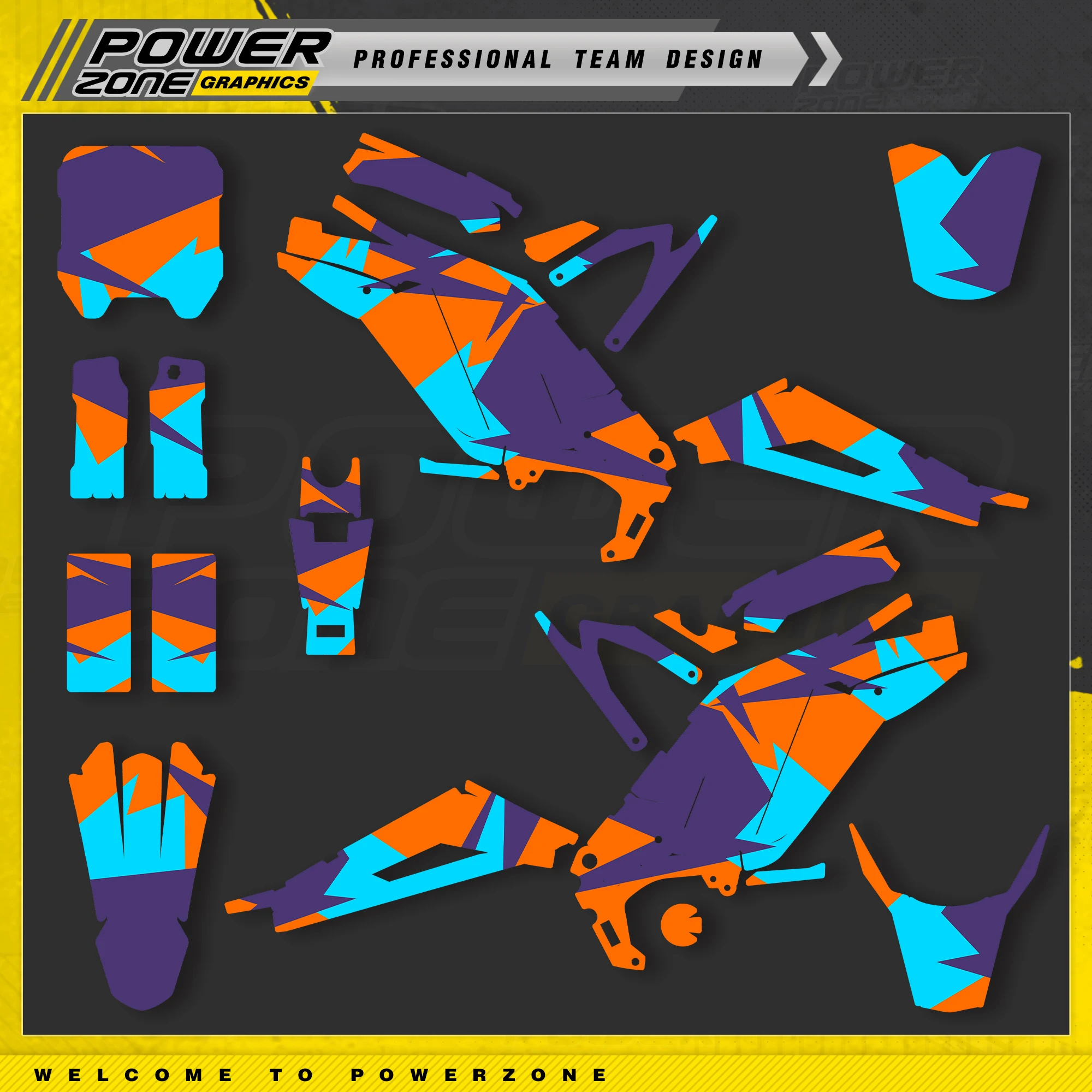 PowerZone пользовательская команда Графический фон наклейки Наборы для Surron Sur-ron