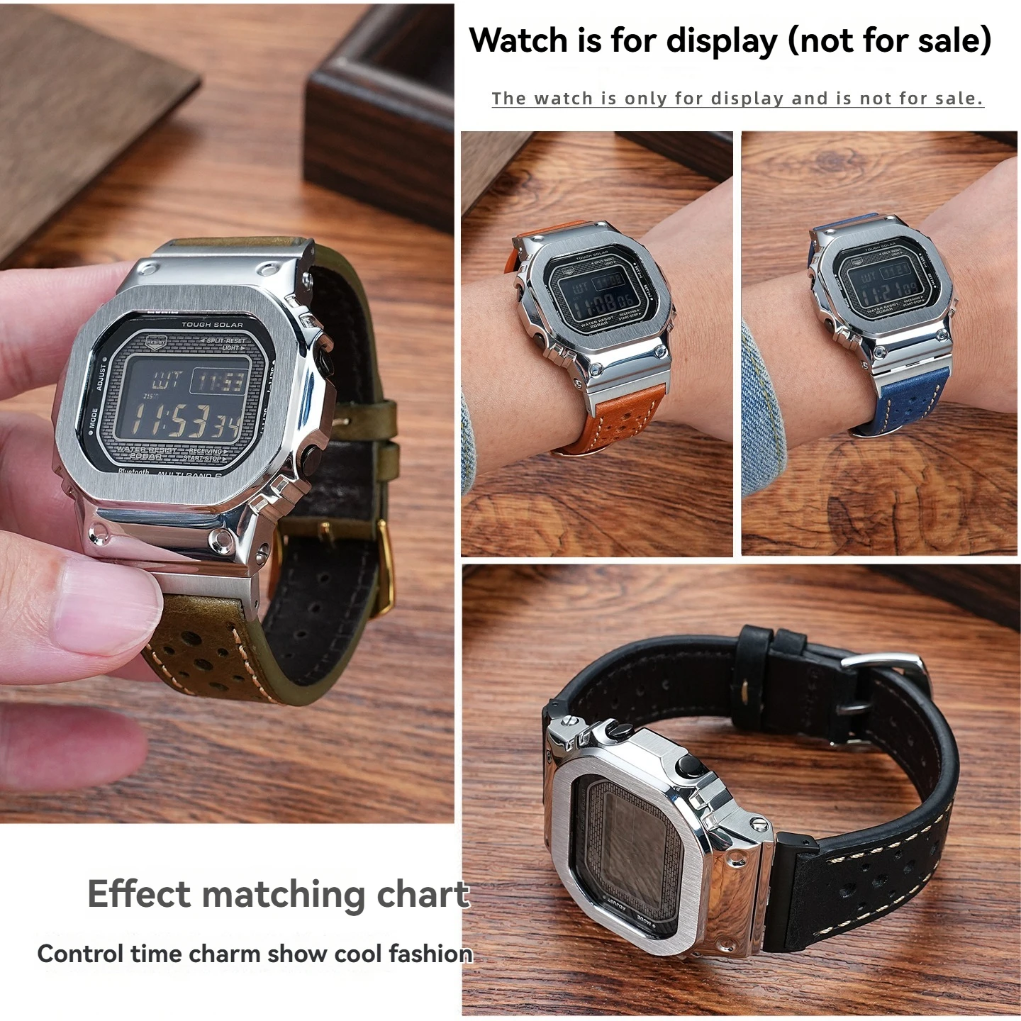 Фото Ремешок из винтажной воловьей кожи GMW-B5000 для Casio G-SHOCK GMW-B5000 GM-B2100, модифицированный ремешок для часов в стиле ретро из натуральной кожи, мужской браслет №3