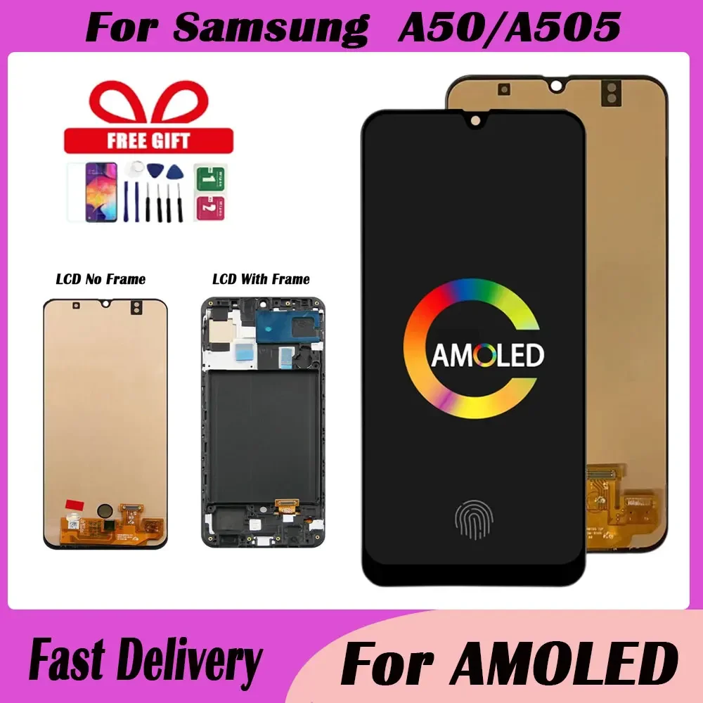 1 шт. 6 4 ''для AMOLED для Samsung A50 SM-A505FN/DS A505 ЖК-дисплей сенсорный экран дигитайзер с