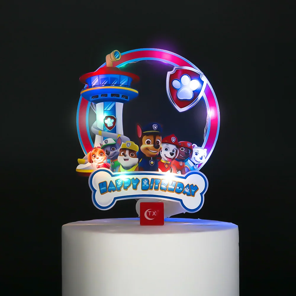 

Paw Patrol Cartoon Character Dog Cake with LED Light Birthday Cake Plug in Decoration Children's Birthday Party Gift