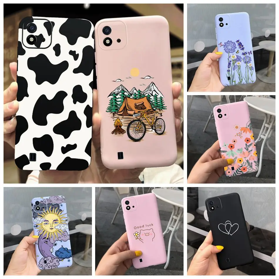 Милый силиконовый чехол для Realme C11 2021 (RMX3231), чехол для телефона Realme C20 C20A, мягкий чехол из ТПУ для Realme C11 C 11 2020 RMX2185