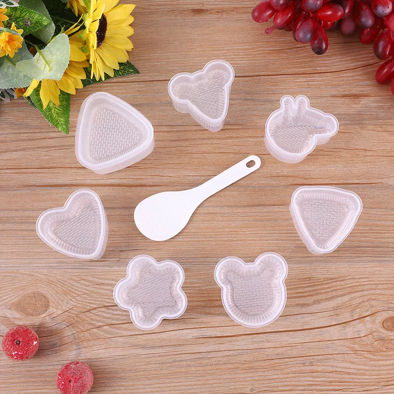 

9pcs/set with Small Spoon Kitchen Accessories Sushi Rice Ball Bento Machine Mold Silicone Molds Cake Molds Pie Mold