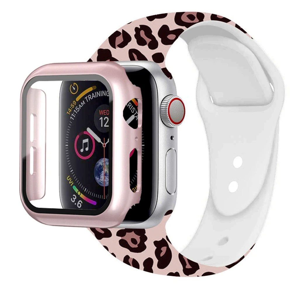

Чехол и ремешок для Apple watch band 44 мм 40 мм 45 мм 41 мм 42 мм 38 мм, силиконовый браслет для наручных часов correa iWatch series 7 6 5 4 3 SE band