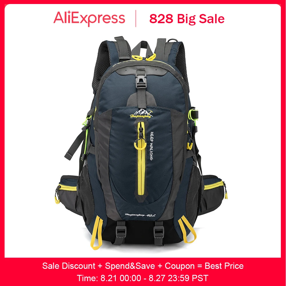 Waterproof Climbing Backpack Rucksack 40L Outdoor Sports Bag Travel Backpack Camping Hiking Backpack Women Trekking Bag For Men
