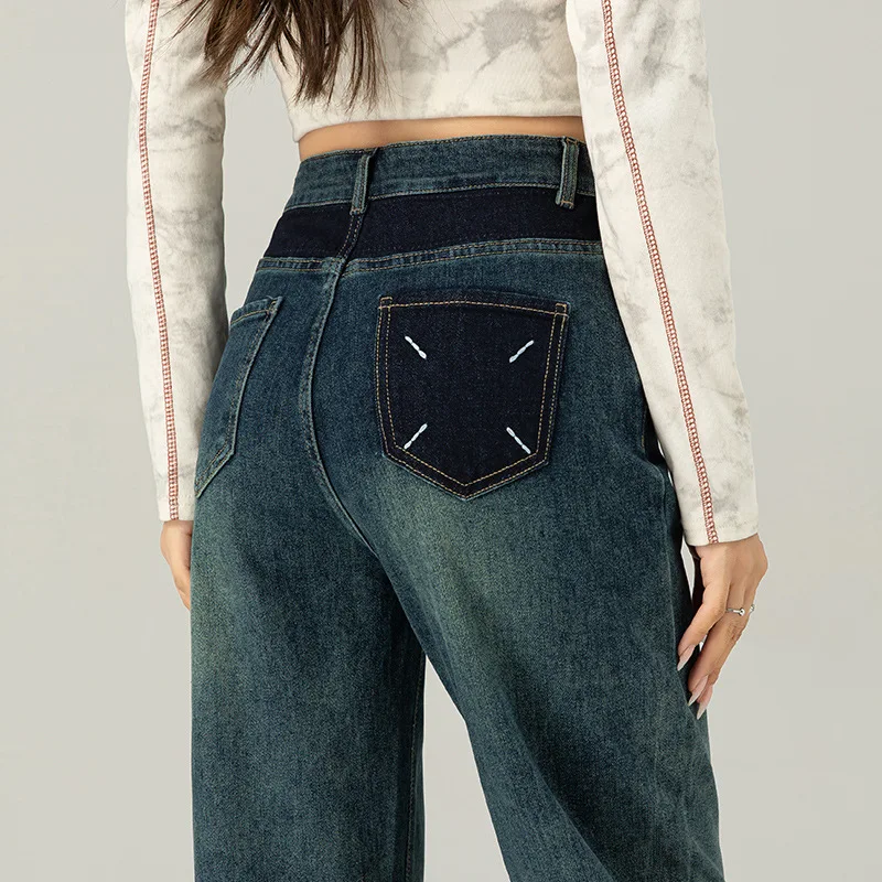Женские брюки джинсы с широкими штанинами женские прямые штаны в американском