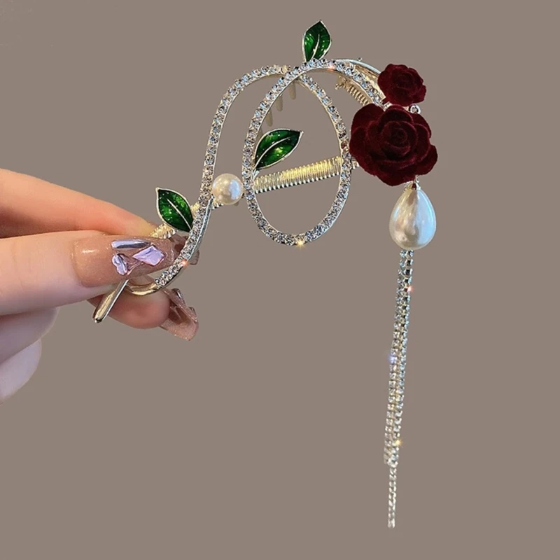 

Заколка для волос в форме розы со стразами Горячие заколки для волос для девочек для женщин-подростков