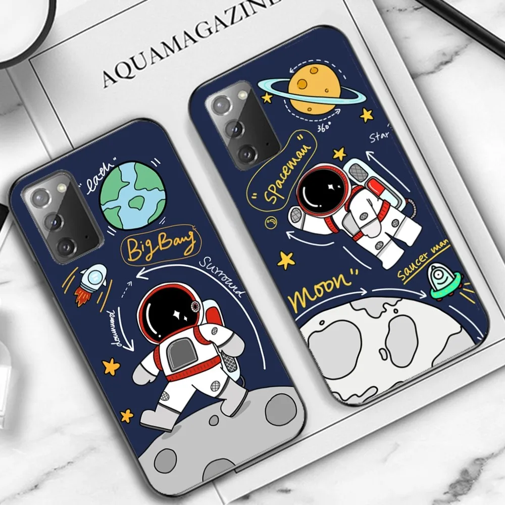 

Cute Astronaut Phone Case For Samsung Note 8 9 10 20 pro plus lite M 10 11 20 30 21 31 51 A 21 22 42 02 03