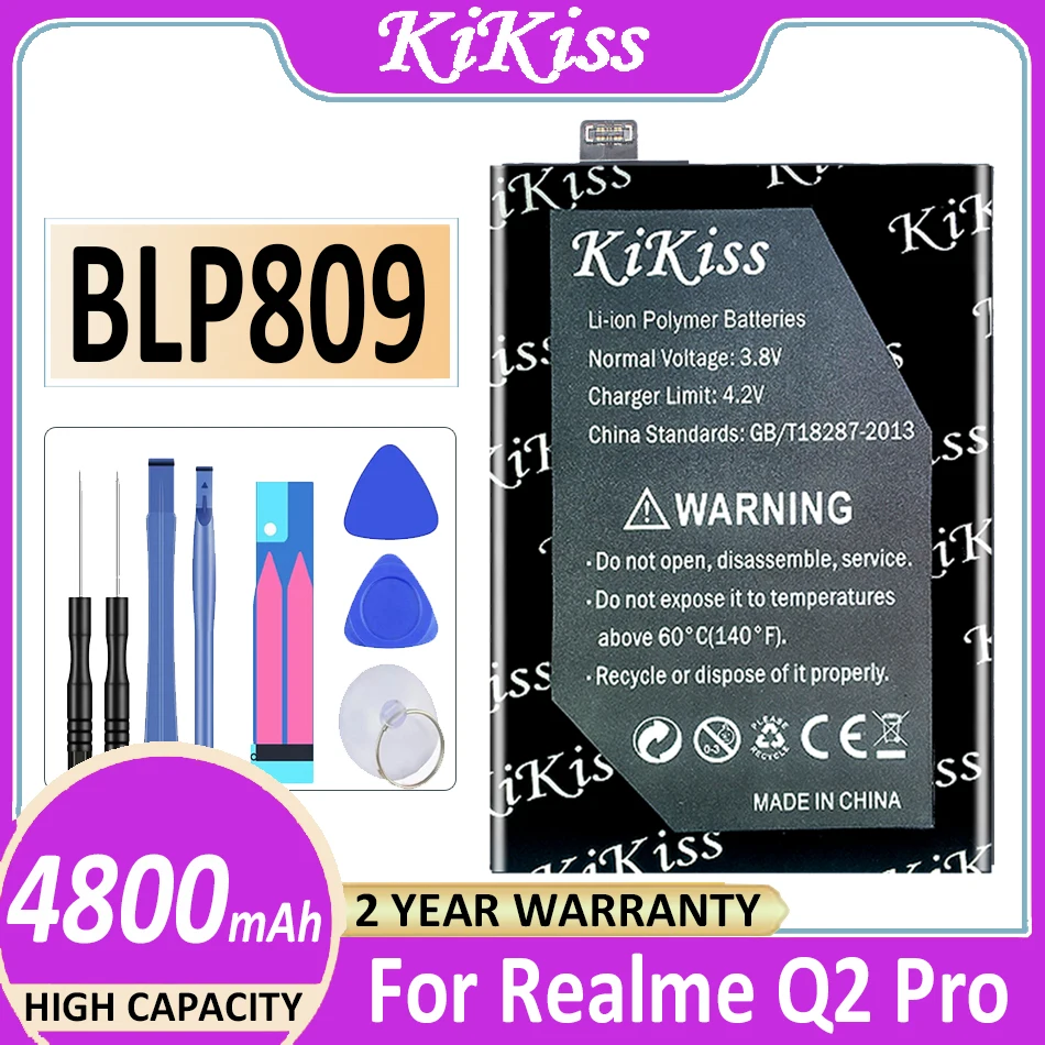 

Оригинальный аккумулятор KiKiss BLP809 BLP 809 4800 мАч для Oppo Realme Q2pro Q2 pro Bateria