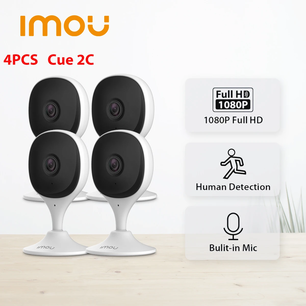 Dahua Imou 4 шт. Cue 2c 1080P IP Wi-Fi камера видеоняня обнаружения человека H265 компактная умная