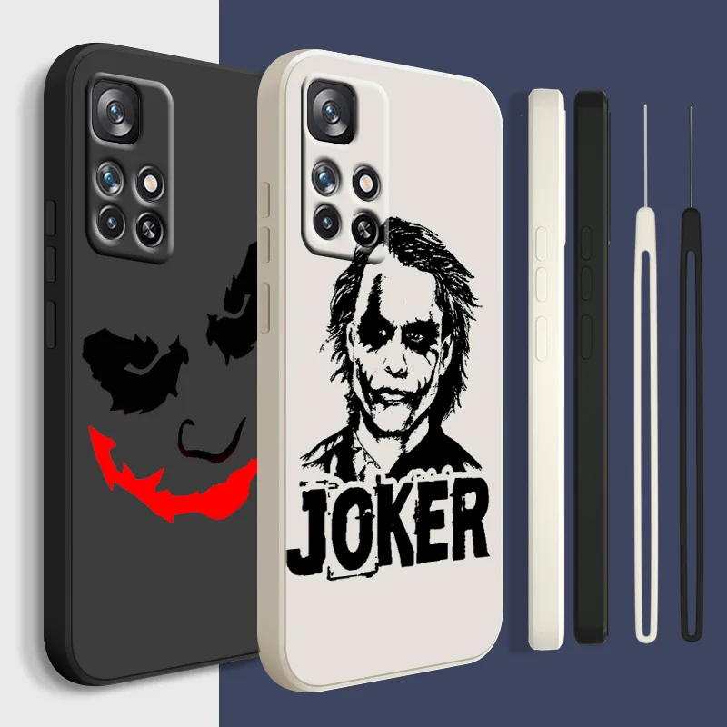

Batman Joker Cool For Redmi K50 K40 K30 K20 10C X 9C T AT A 8A 7A Gaming Pro Plus Liquid Rope Silicone Phone Case
