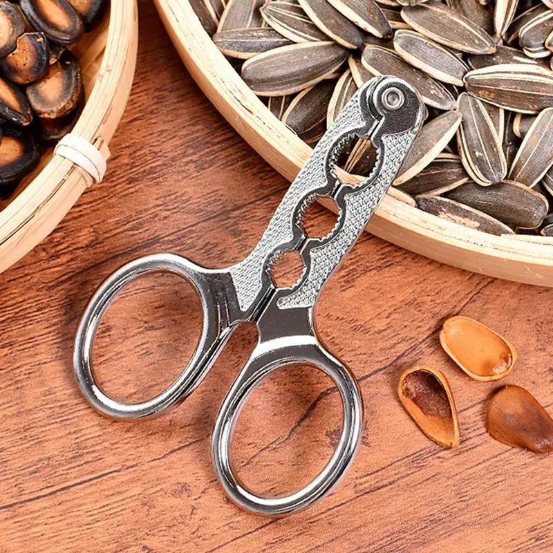 

Melon Seed Plier Scissor Nut Cracker Kitchen Tools Stainless Steel Nutcracker Multi-Function Walnut Pine Sheller Opener Tool