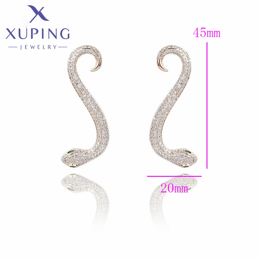 Ювелирные изделия Xuping Новое поступление модные серьги-гвоздики золотого цвета в