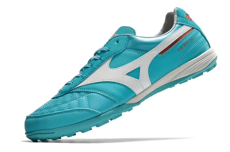 Original Mizuno Creation MORELIA TF M8 Men's Sports Shoes Mizuno Outdoor Sneakers Aqua/White Color Size Eur 40-45