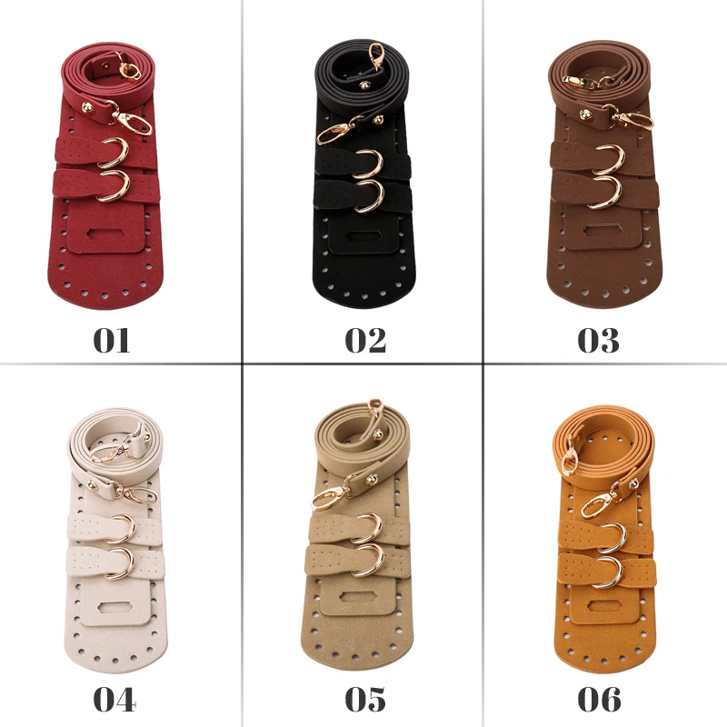 Pu Leather Bag Bottom Making Accessories Knitting Crochet Bags with Holes Snap Hook Clasps for Handbag Diy Purses Shoulder Bags
