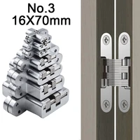 2pcs 16x70mm stainless steel zinc alloy hidden hinges invisible concealed folding door hinge for furniture cross hinges fk1060