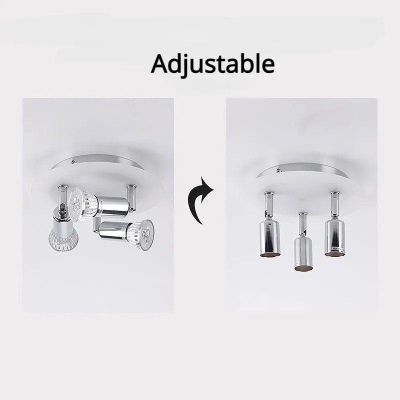 3 насадки круглые дизайнерские зеркальные рамки с лампой GU10 хромированные