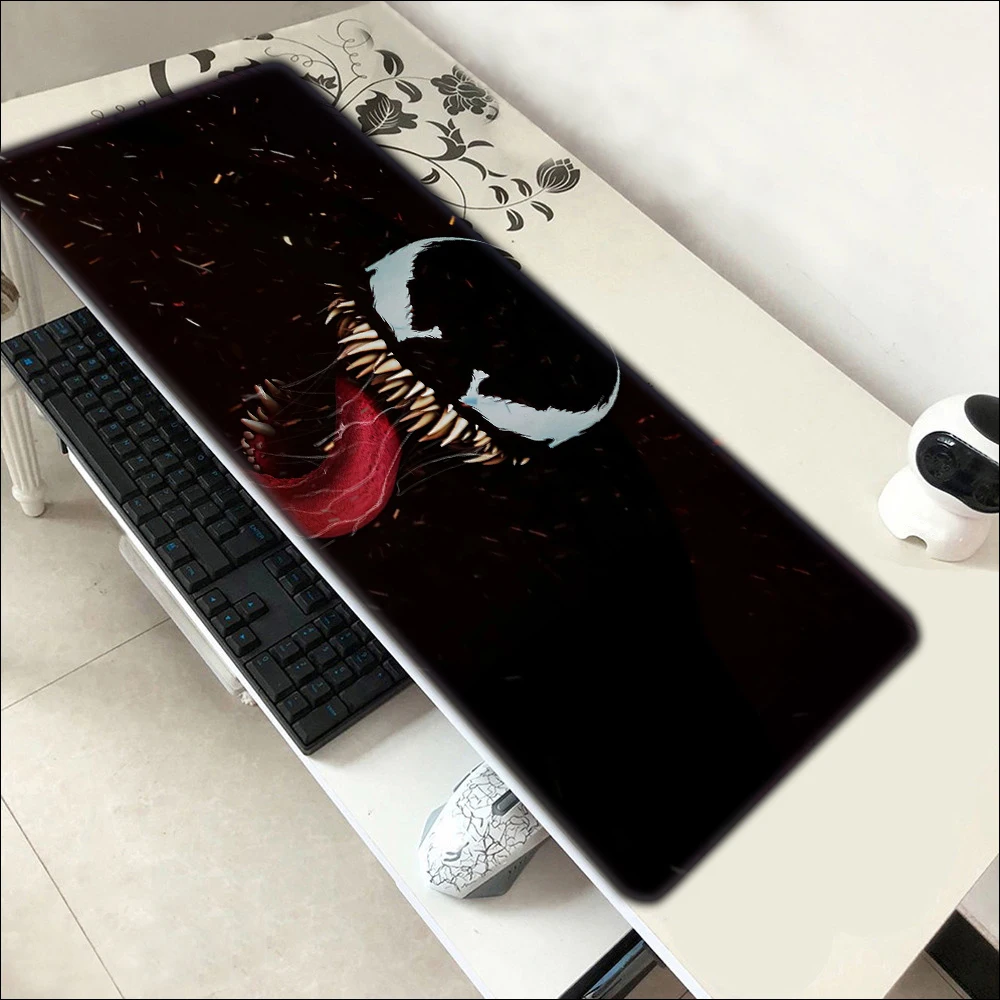 

Game Pad Mouse For Office PC Gamer Cabinet Keyboard Mat Gamers Accessories Venom Villain Mousepepad Pad Table Anime Xs Xxs Pads