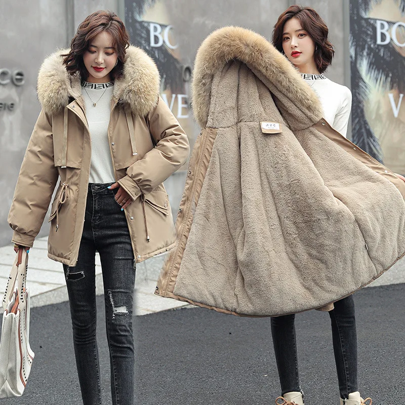 Parka Women Mid-length Cotton Coat 2022 Winter New Loose Outwear Thickened Cotton Warm Jacket