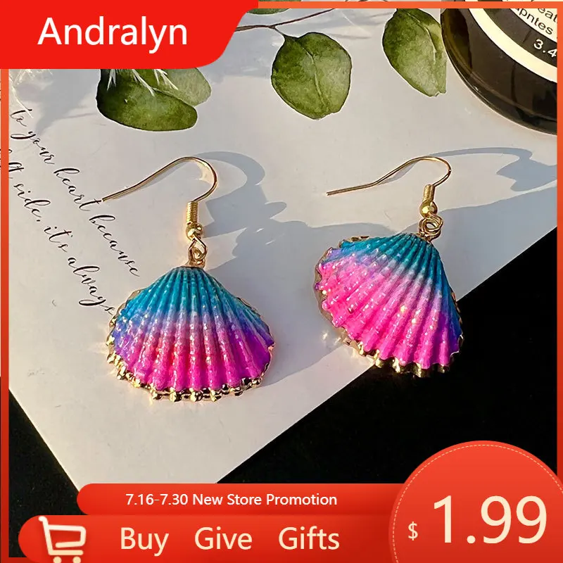 

Ослепительные серьги из сплава в виде ракушек для женщин, Модные Преувеличенные индивидуальные нишевые серьги