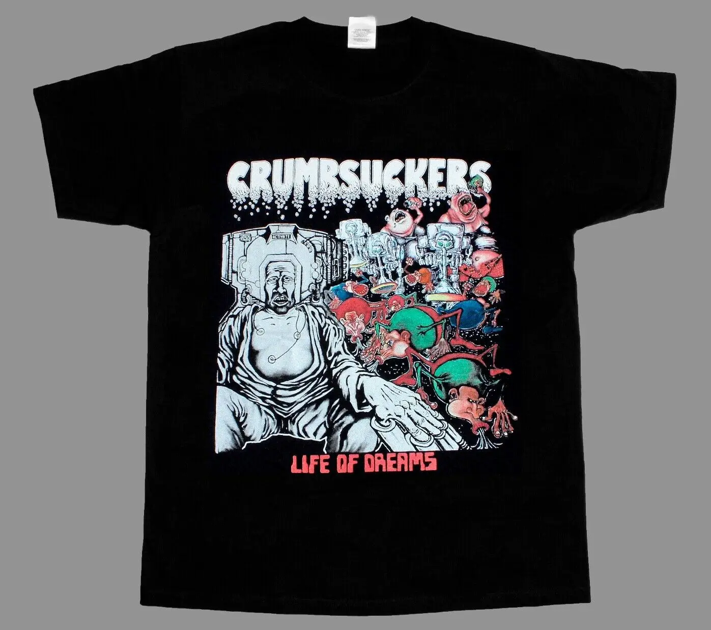 

CRUMBSUCKERS LIFE OF DREAMS'86 CROSSOVER PRO-PAIN GANG GREEN NEW BLACK T-SHIRT