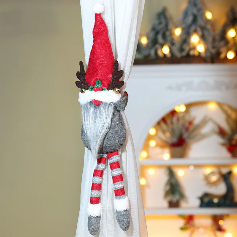 2 шт. рождественская пряжка для штор подхват Мистер и миссис Гном крючок застежка