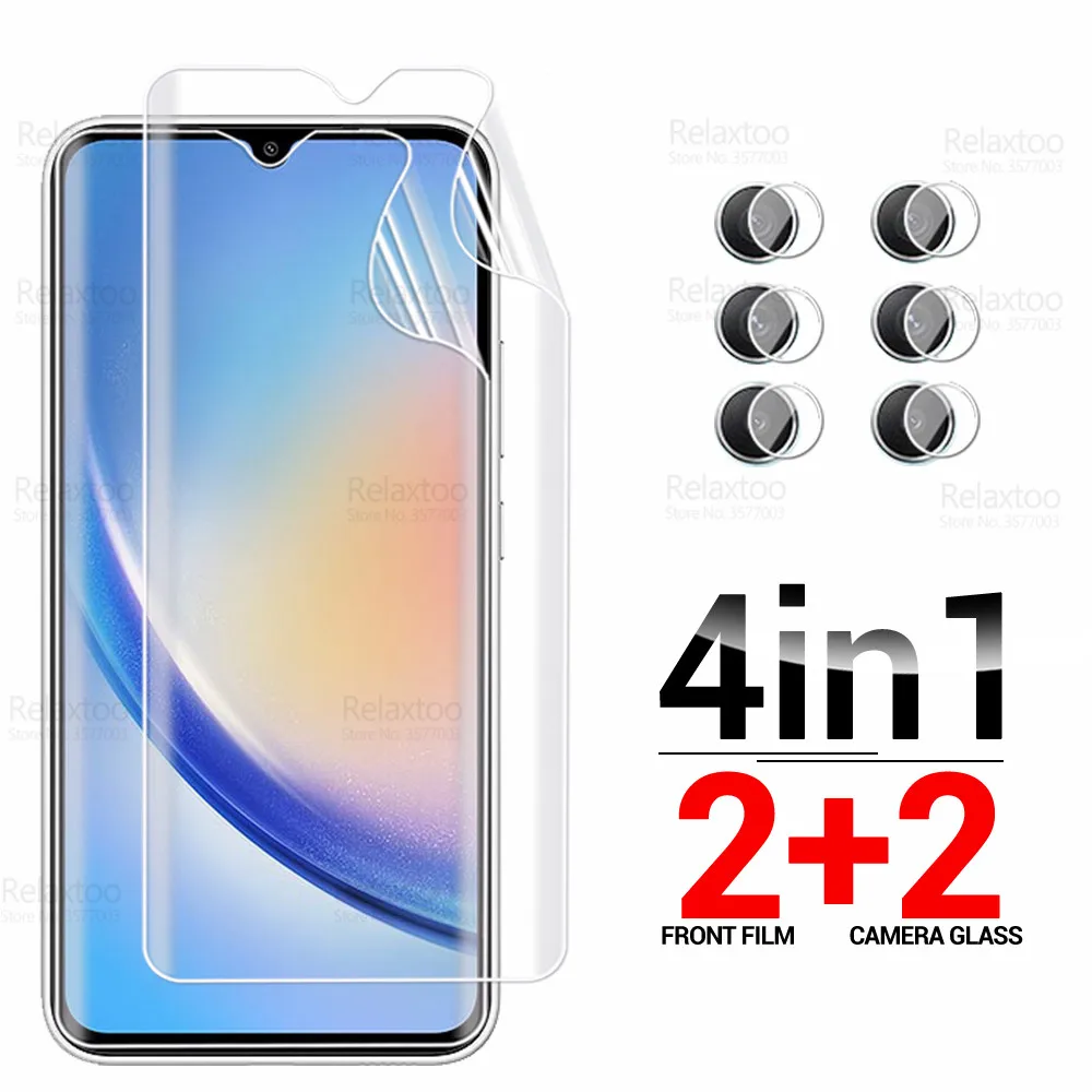 

Гидрогелевая пленка 4 в 1 для Samsung Galaxy A34, Защитное стекло для камеры, защита для экрана SamsungA34 5G A 34 34A A346B, 6,6 дюйма, мягкие защитные пленки