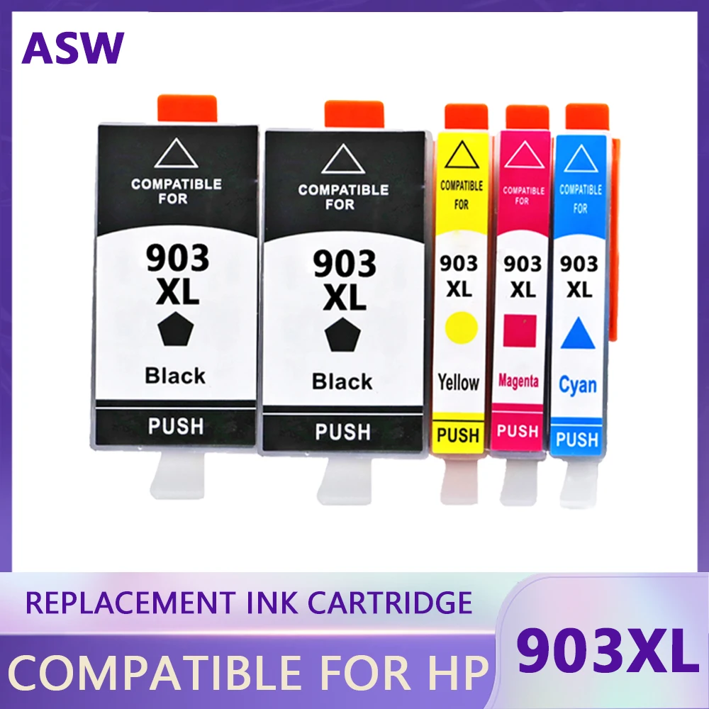 Чернильный картридж ASW 903xl совместимый с HP 903 903XL чипом для OfficeJet Pro 6961 6974 6975 6963 6978 6950