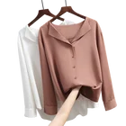 Блузка женская шифоновая с длинным рукавом, на пуговицах, 5134 50