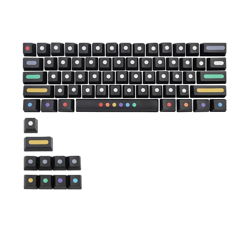 

71 Keys/Set Dots Keycaps Profile PBT Key Caps For MX Switch GK61 GK64 Anne Keyboard Dye Sublimation