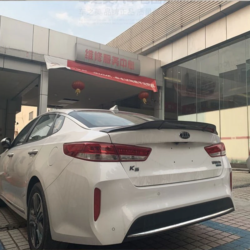 

Неокрашенный цветной задний багажник из углеродного волокна, задний спойлер для губ для Kia K5 Optima 2016 2017 2018, стиль R