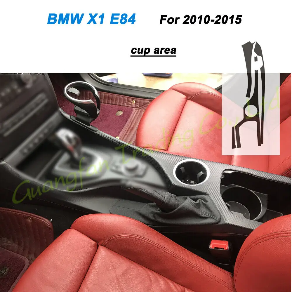 

For BMW X1 e84 2010-2015 3D Carbon Fiber Sticker Inner cup area Panel Trim